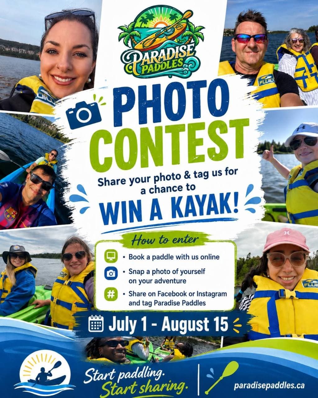 Paradise Paddles photo contest poster