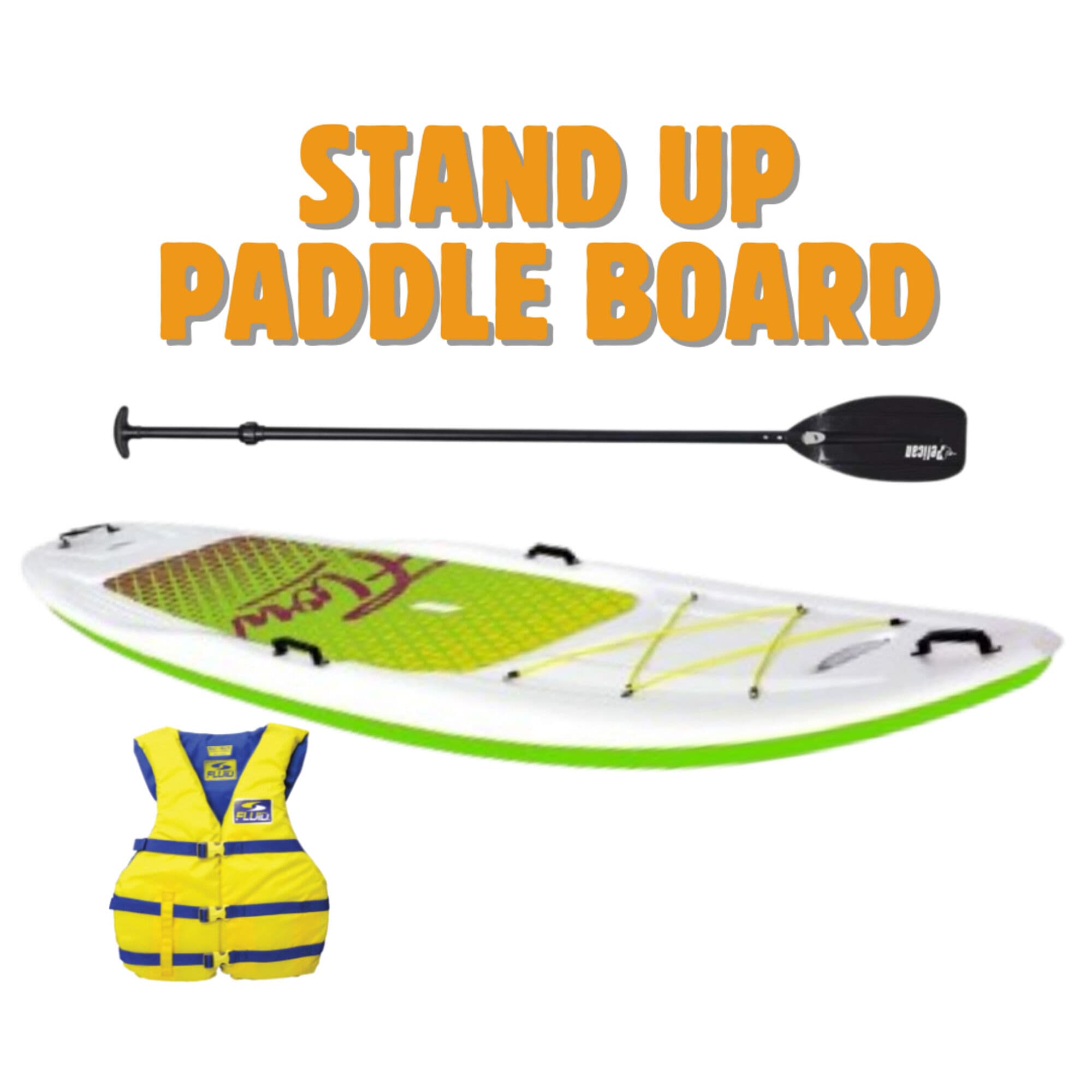 Stand Up Paddle Board rental gear. A sunny, active paddle when you want a little balance challenge.